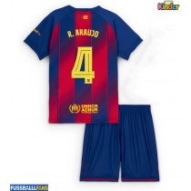 Barcelona Ronald Araujo #4 Heimtrikotsatz Kinder 2025-26 Kurzarm (+ Kurze Hosen)